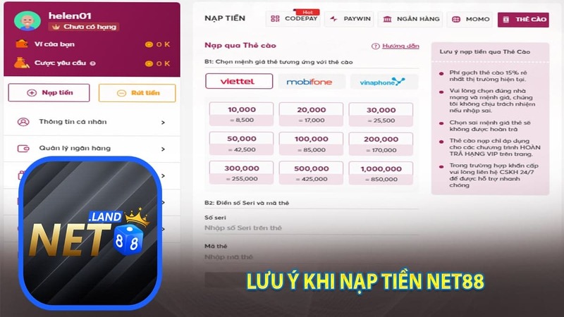 Nạp Tiền NET88